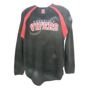 Nashville Vipers Jersey #2 Black w/Red Lettering Unisex Size L Girls Softball